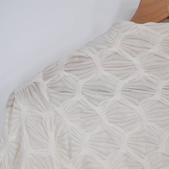 Anthropologie Maeve Talia Long Sleeve Mock Neck Textured Top in Ivory Women's S - Picture 4 of 10